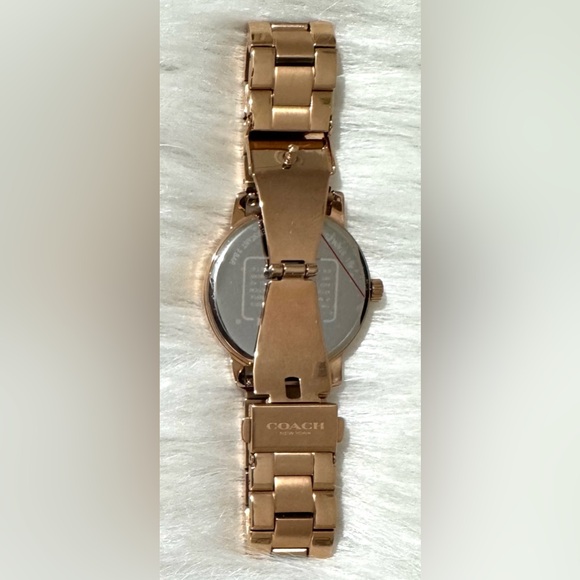 Coach Ladies Grand Quartz Bracelet Watch Rose Gold Steel 36mm 6.25” Wrist EUC - Picture 5 of 15